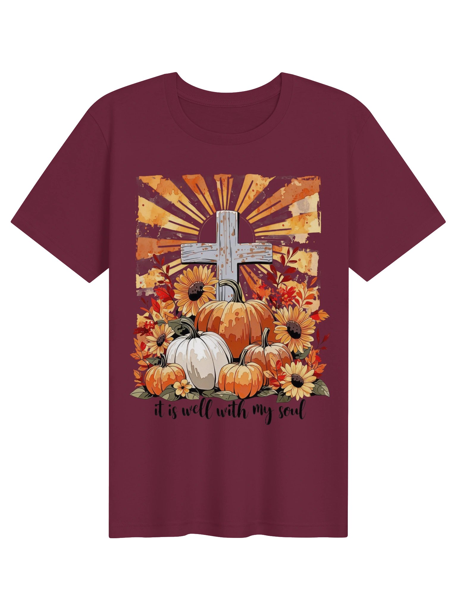 It Is Well With My Soul Autumn Cross Tee product image (2)