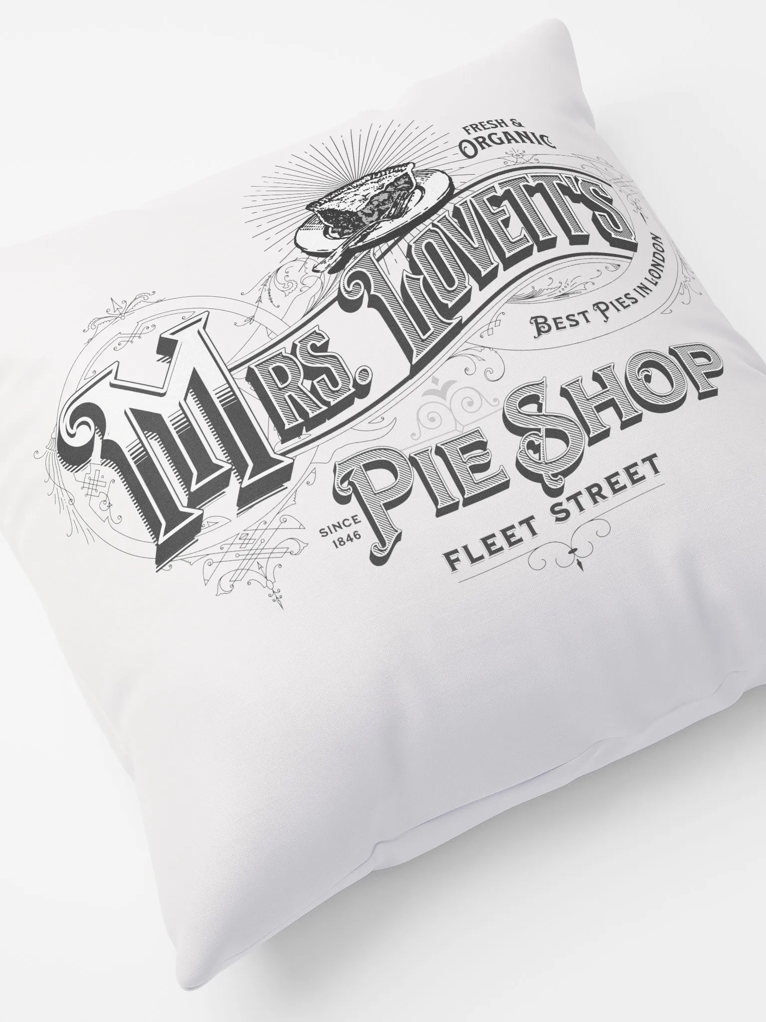 Mrs. Lovett’s Pie Shop Pillow – Sweeney Todd Broadway Decor product image (8)