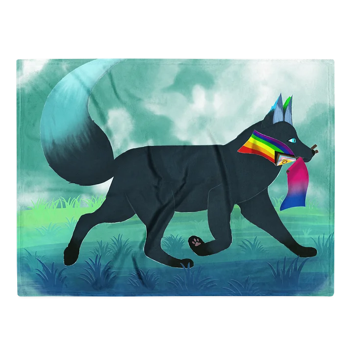 Fox Pride Trout Both Flags - Throw Blanket product image (1)
