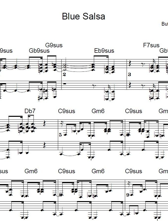 Blue Salsa - Blues piano - Piano sheet music product image (1)
