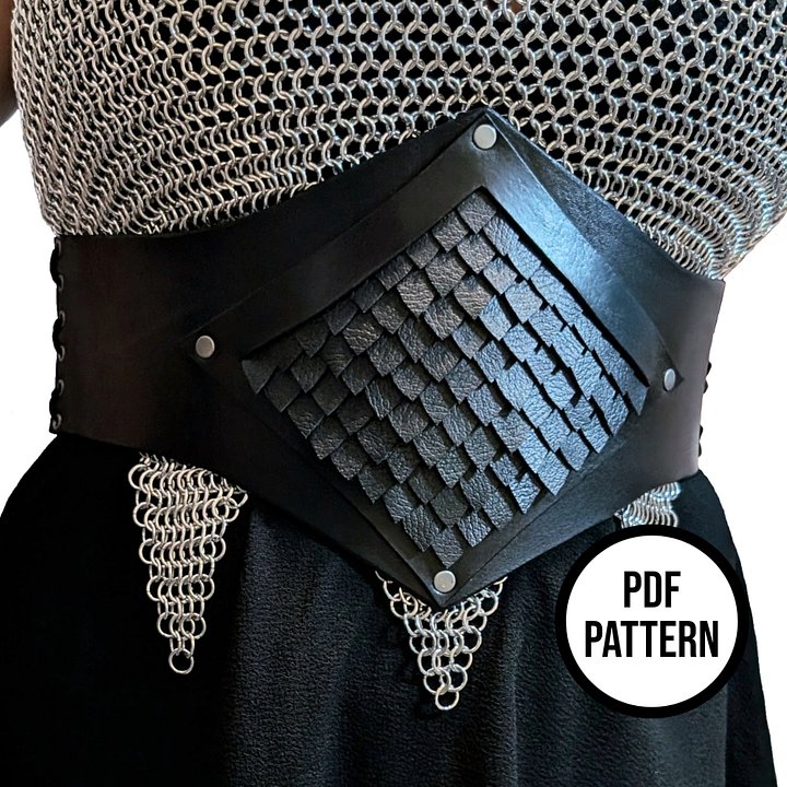 Dragon Rider Leather Corset Belt - PDF Pattern for Leatherwork product image (1)