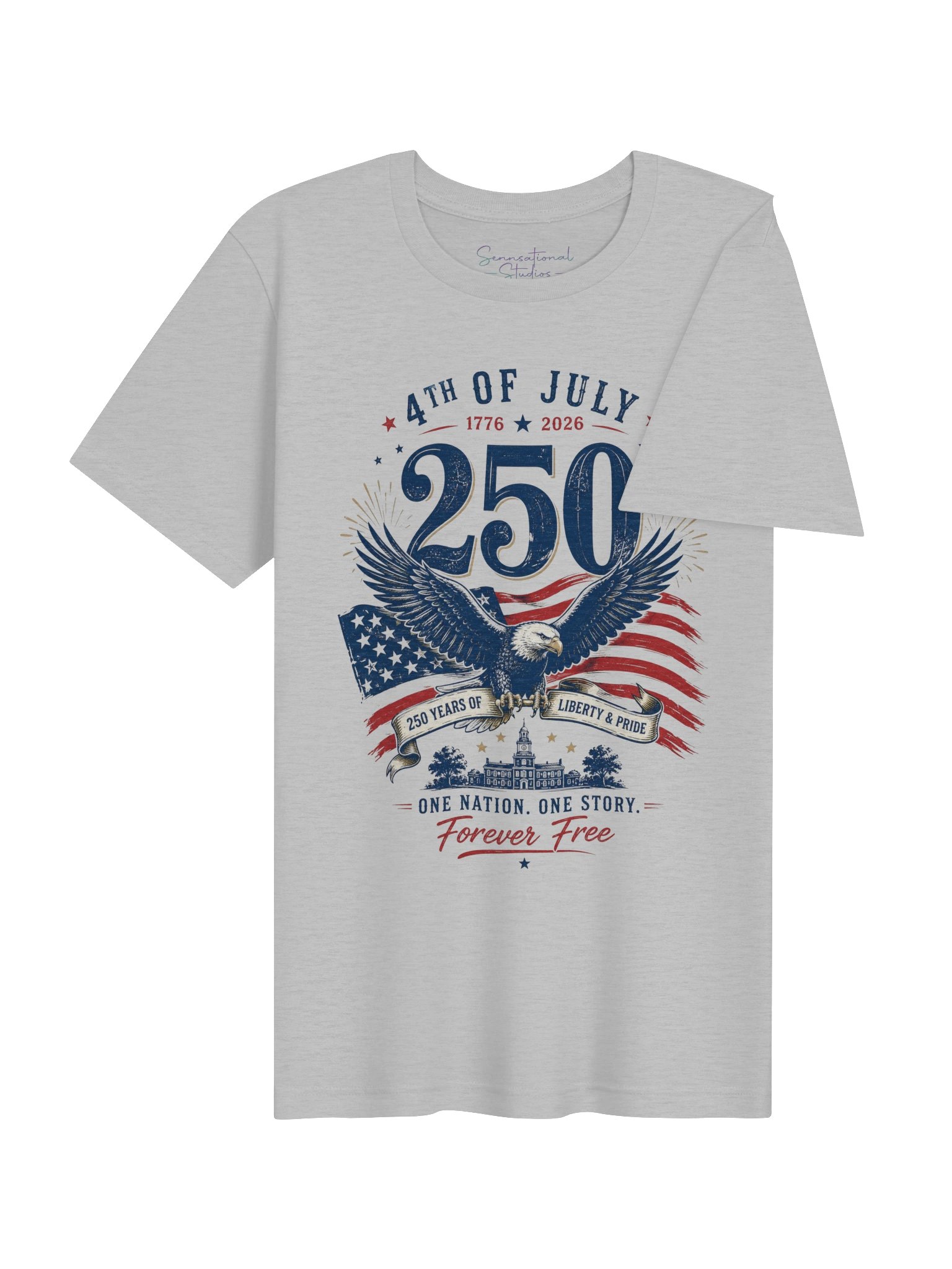 Forever Free — America 250th 4th of July Shirt | Patriotic Bald Eagle Tee (1776–2026) product image (4)