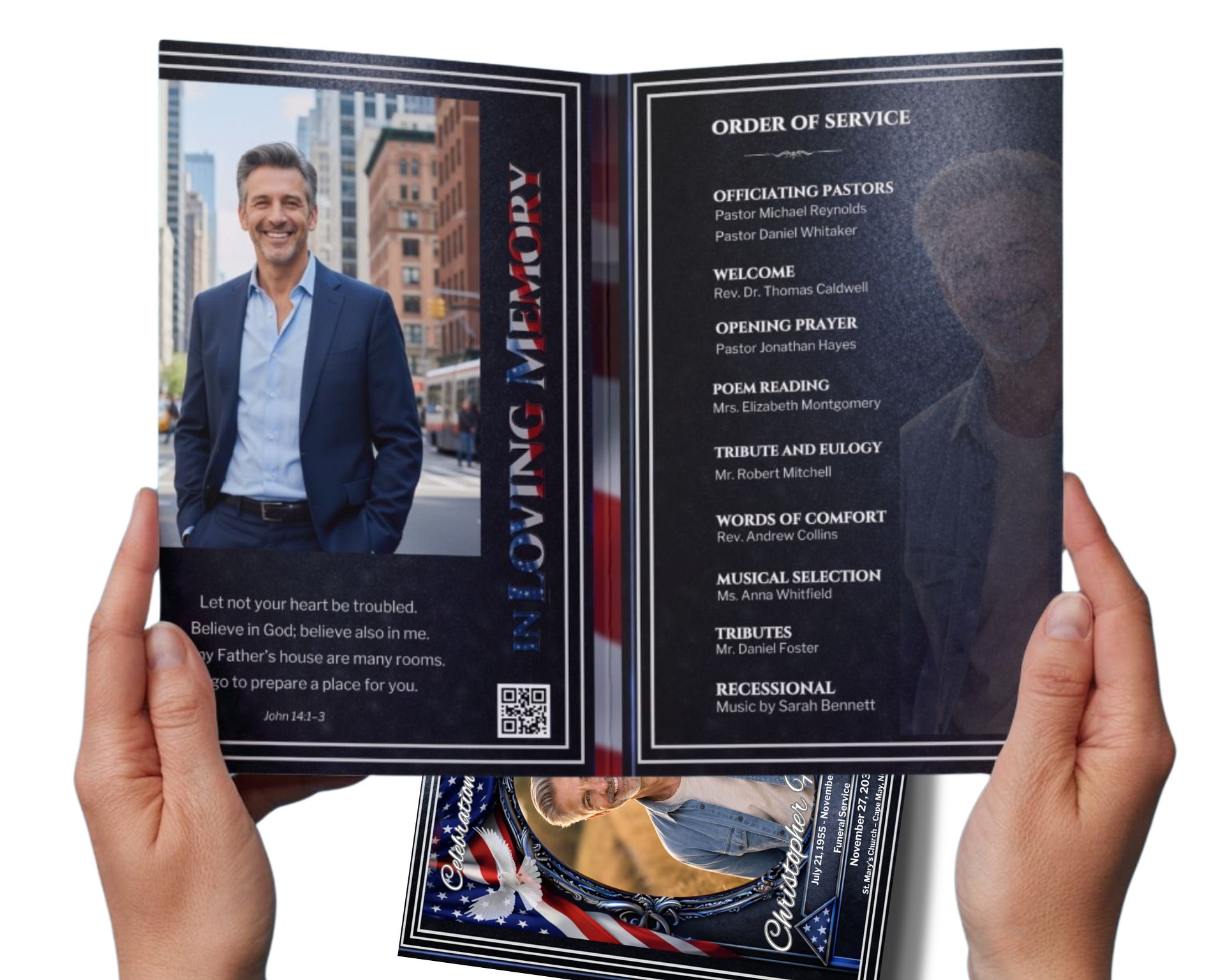 Military Veteran Obituary & Celebration of Life | 8-Page Funeral Program Canva Template product image (3)