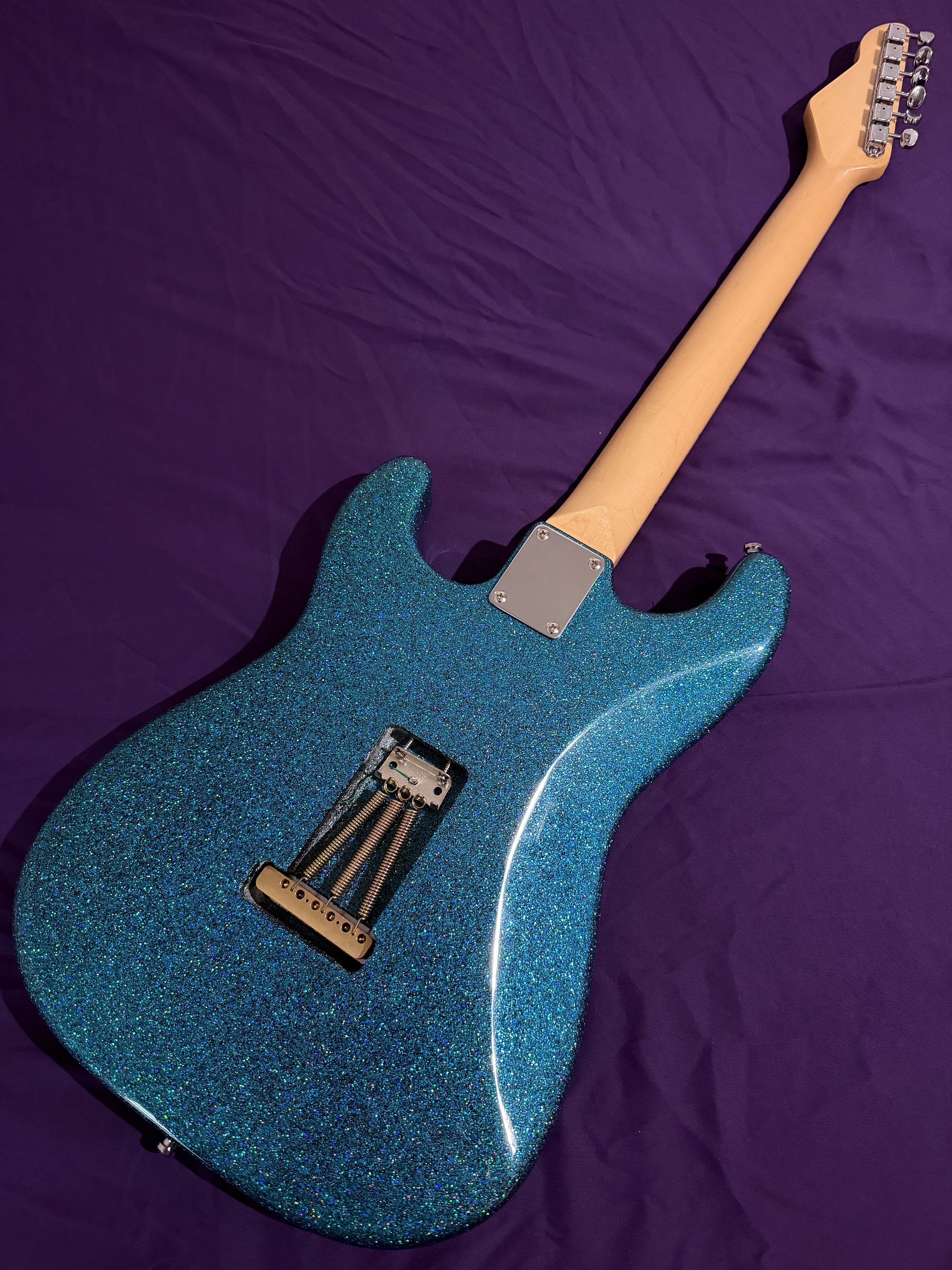 GD Guitars Super S – Aqua Teal Metallic Sparkle | Gamsbucker Equipped | Stainless Steel Frets | Hardshell Case | Single Humbucker product image (5)