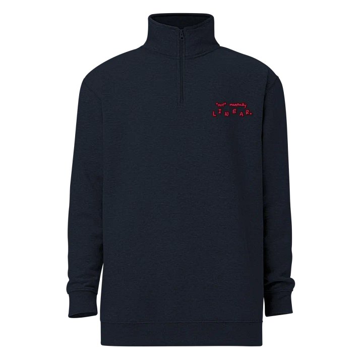 *not* mentally linear. (rose design) embroidered quarter zip product image (12)