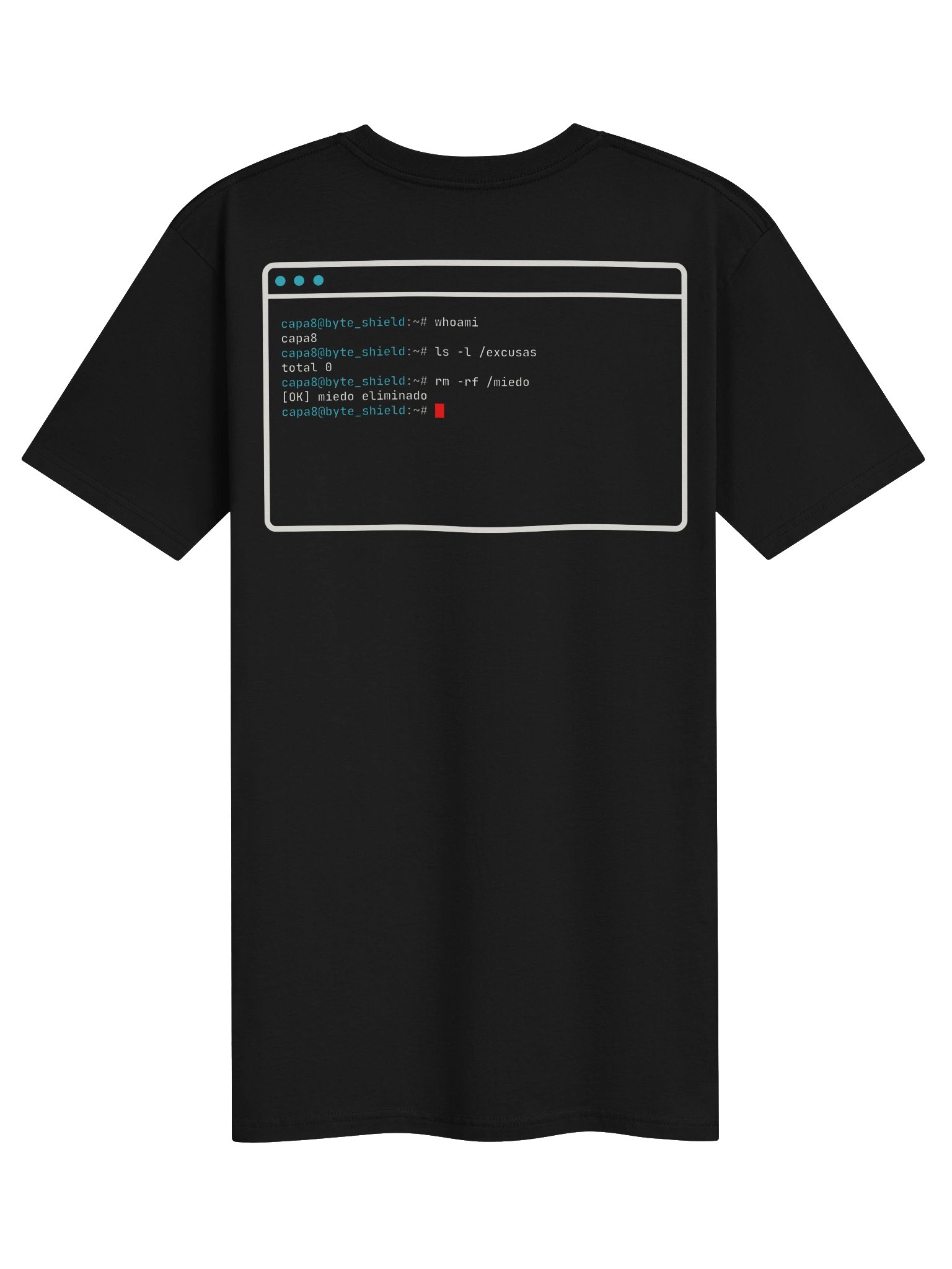 Camiseta Heavyweight rm -rf /miedo · Capa 8 · byte_shield product image (2)