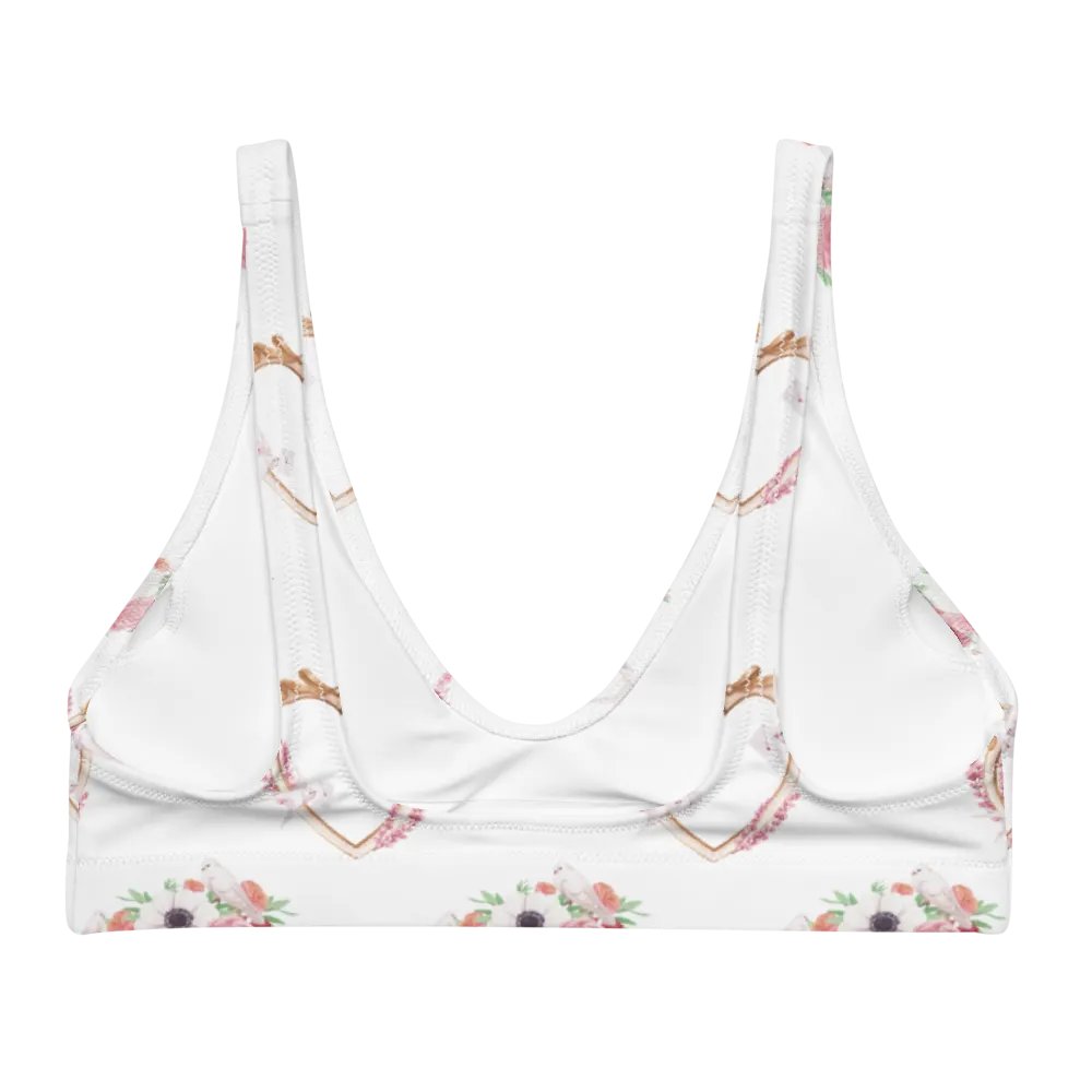 Watercolour Floral Pattern Padded Bikini Top - V5 product image (2)
