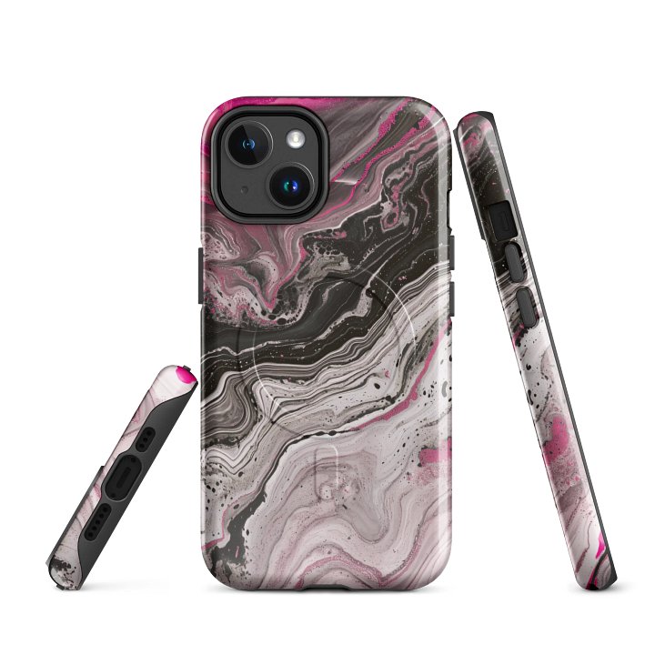 Pink Marble Stylish Magnetic Tough MagSafe® iPhone® Cases, 14, 15, 16, 17, Pro, Pro Max, Plus. product image (1)
