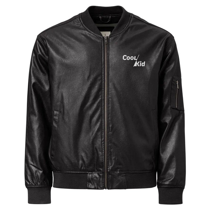 Stylish Streak Faux Leather Bomber product image (1)