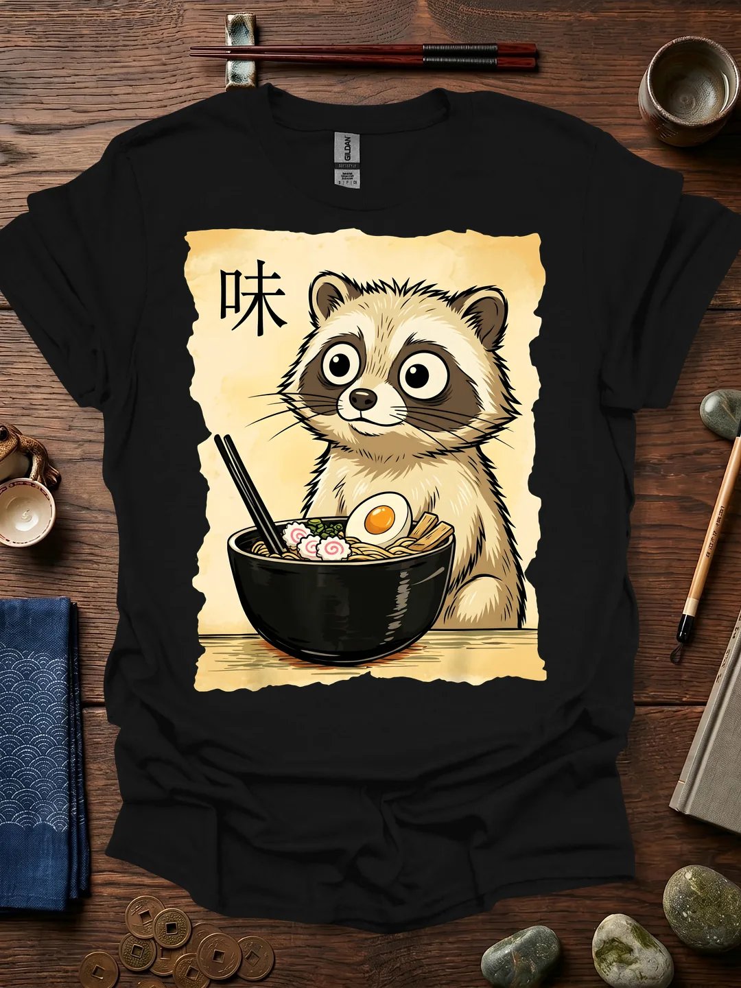 Baby Raccoon Ramen Bowl T-Shirt product image (11)