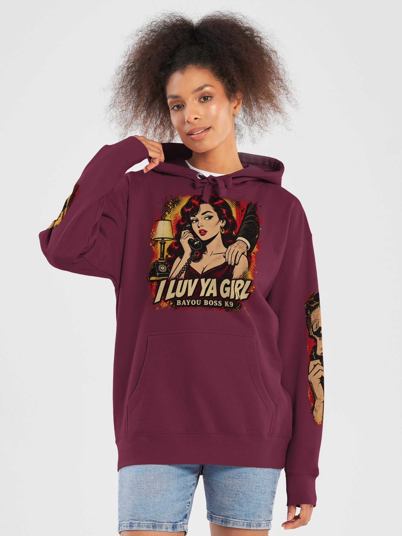 I Luv Ya Girl Vintage Romance Comic Hoodie product image (45)