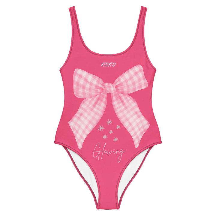 🎀 Glowlita "Sugar Kiss" Pink Patterned Bow One-Piece product image (1)