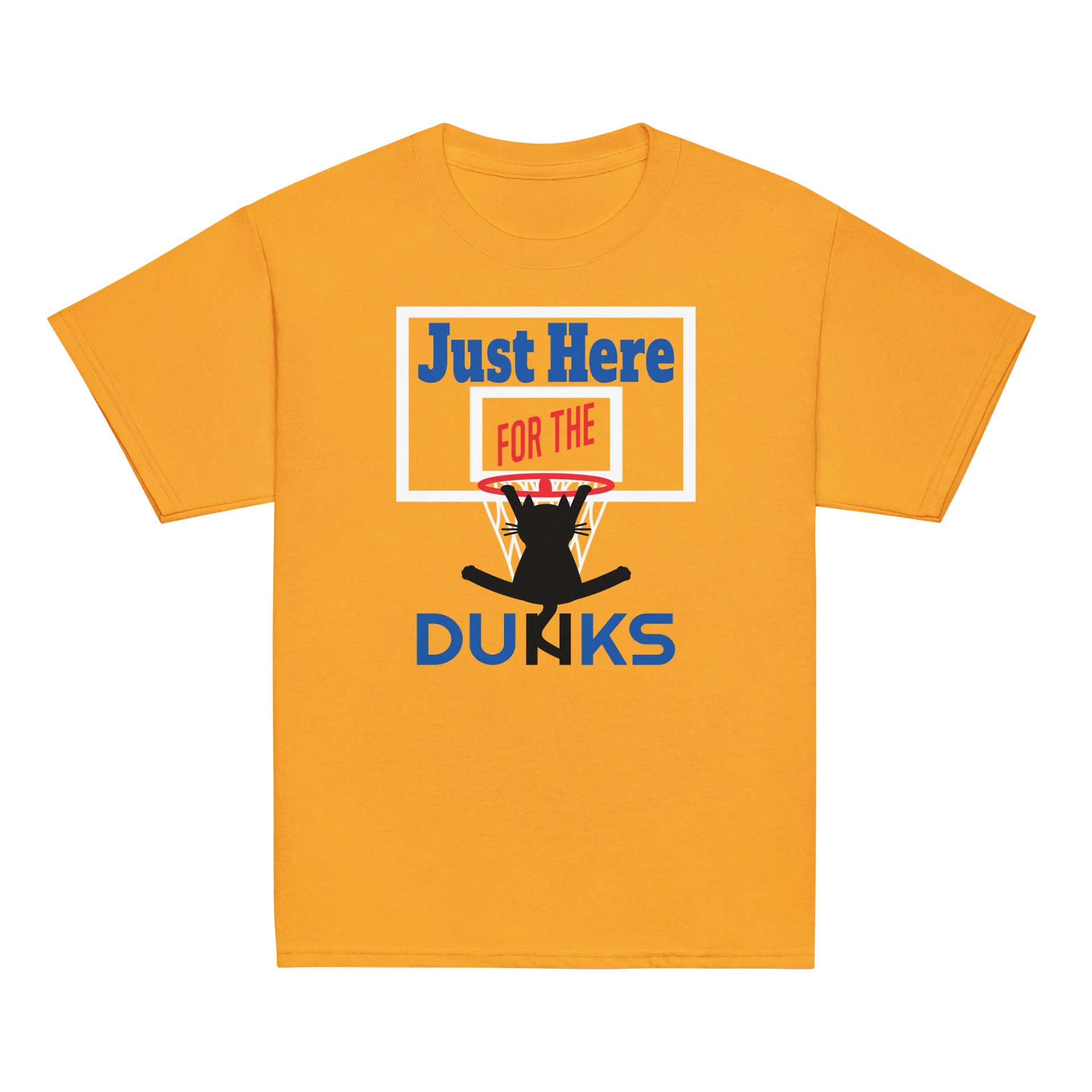 Basketball Cat (Just Here for the DUNKS) - Unisex Youth Heavyweight T-shirt product image (2)