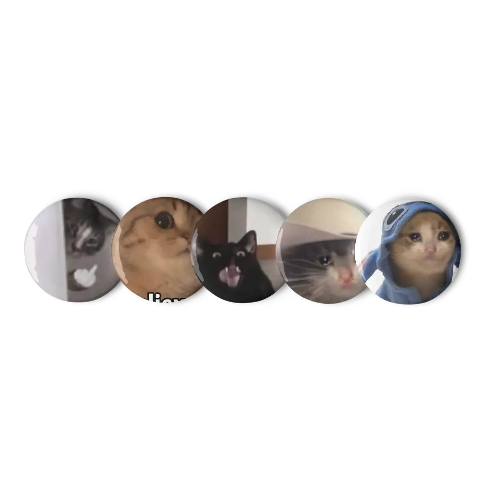 Set of Pin Buttons: Meme Cats 17 product image (5)