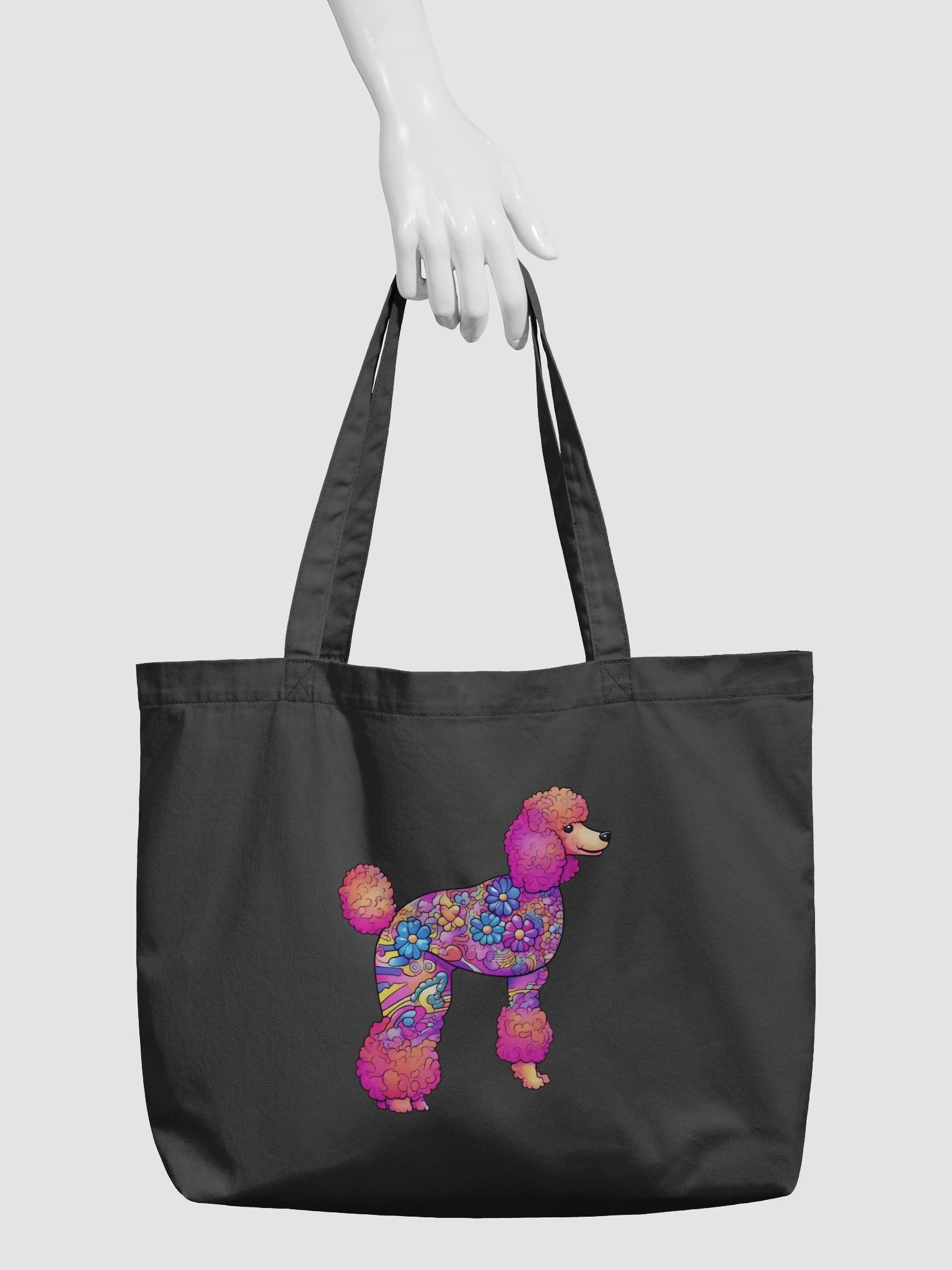 Flower Power Poodle #1 -Eco-conscious Organic Cotton Tote product image (4)