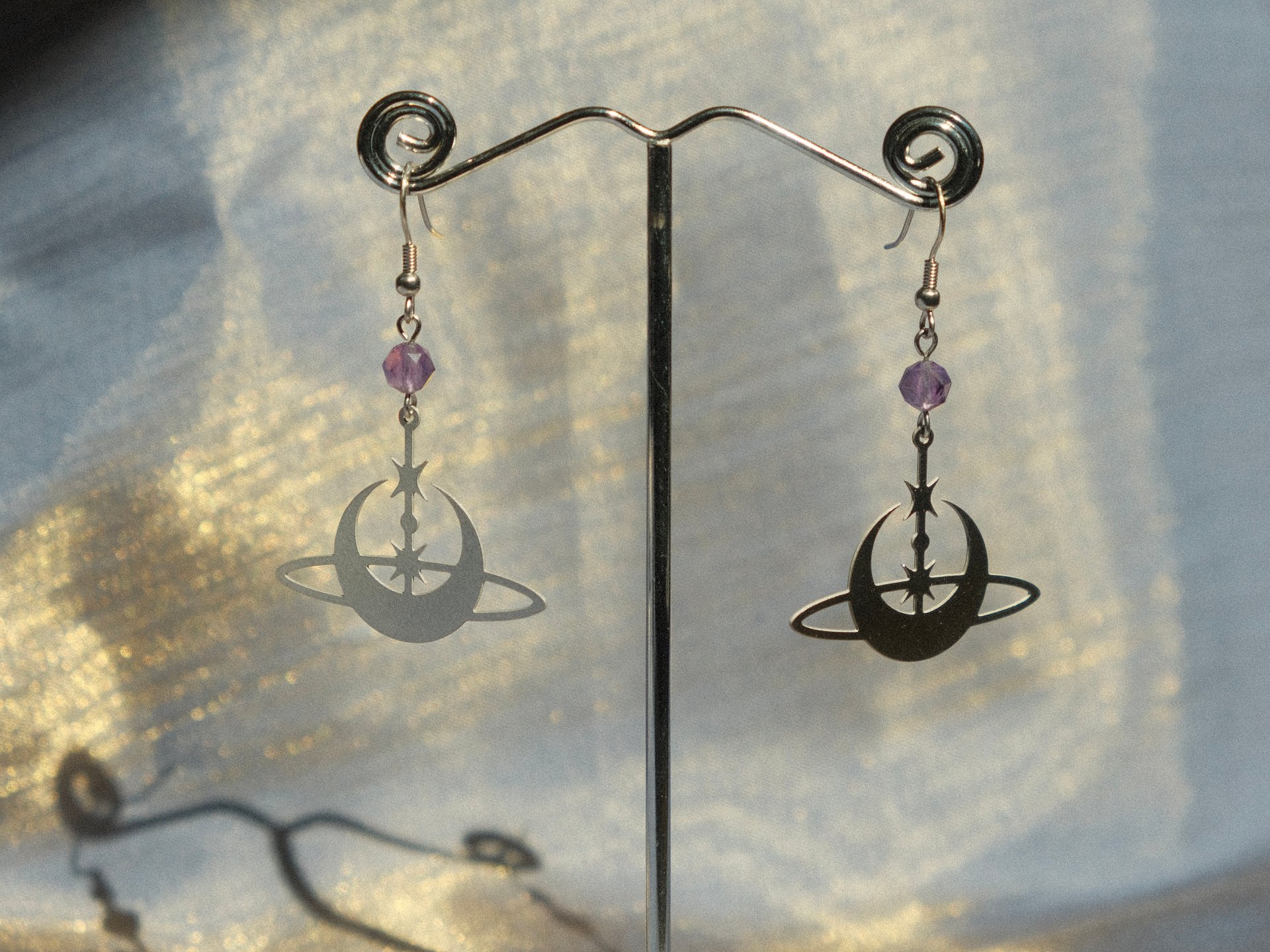 Amethyst Saturn Earrings product image (10)