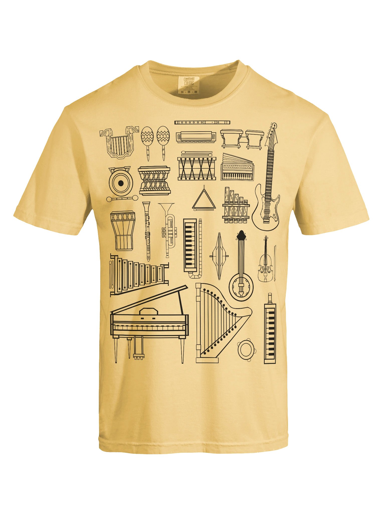 Vintage Musical Instruments Shirt – Retro Music Illustration Graphic Tee, Classic Band & Orchestra Design product image (76)
