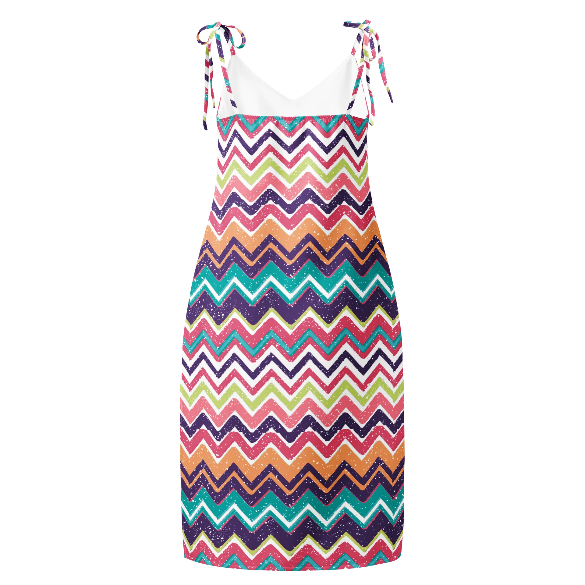 Colorful Chevron Tie-Strap Midi Slip Dress product image (2)