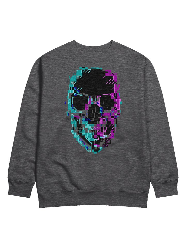 Cyberpunk ASCII Glitch Skull Sweater product image (1)