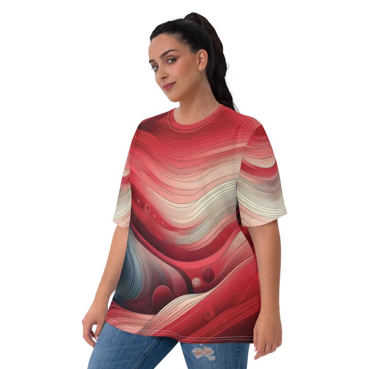 Women's Full-Print-7 Red Glitch Tee product image (2)