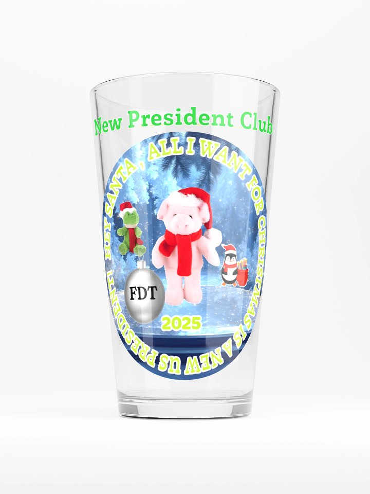 New President Club Piggy Pint Glass 2025 Christmas Edition product image (1)