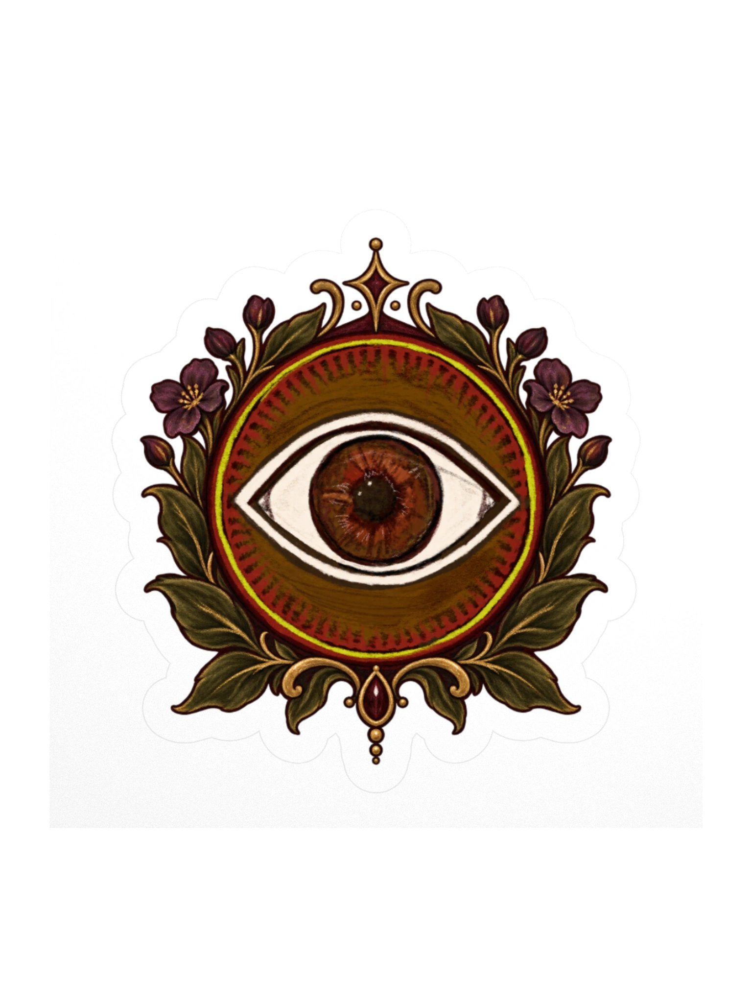 Ornate Eye Emblem Kiss Cut Sticker product image (1)