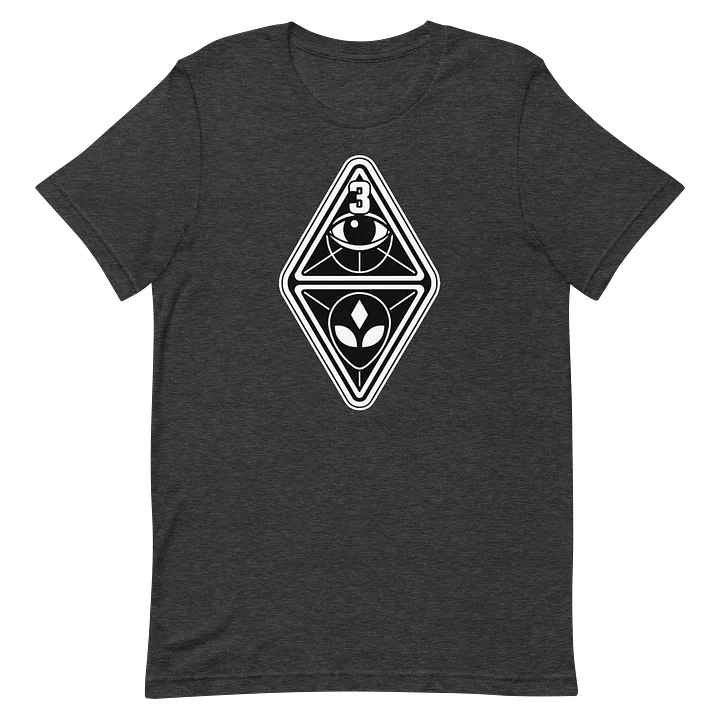 3 Eyed Alien – Emblem – on Heather Gray Bella+Canvas Unisex Supersoft T-Shirt product image (2)