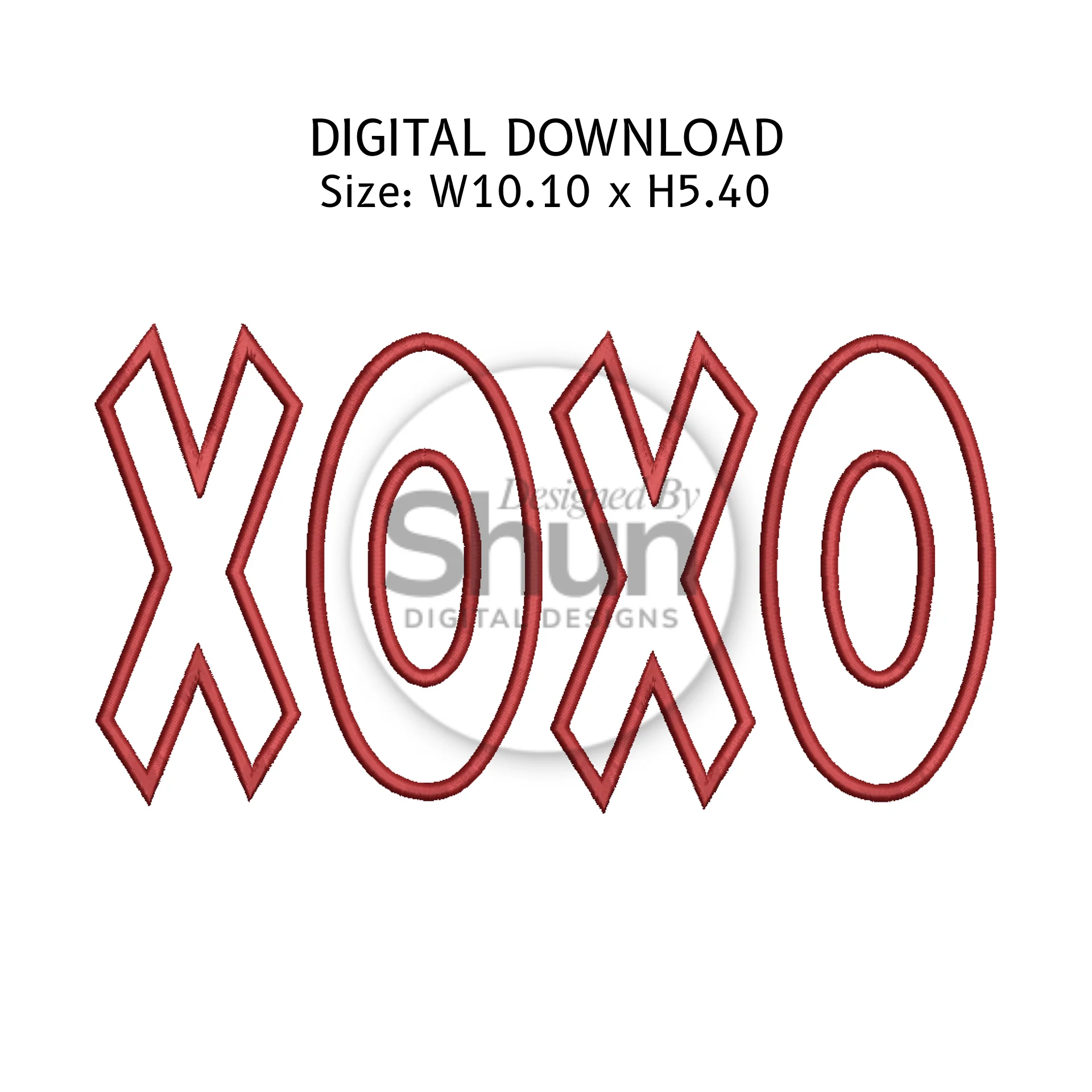 XOXO Applique Embroidery Design product image (1)