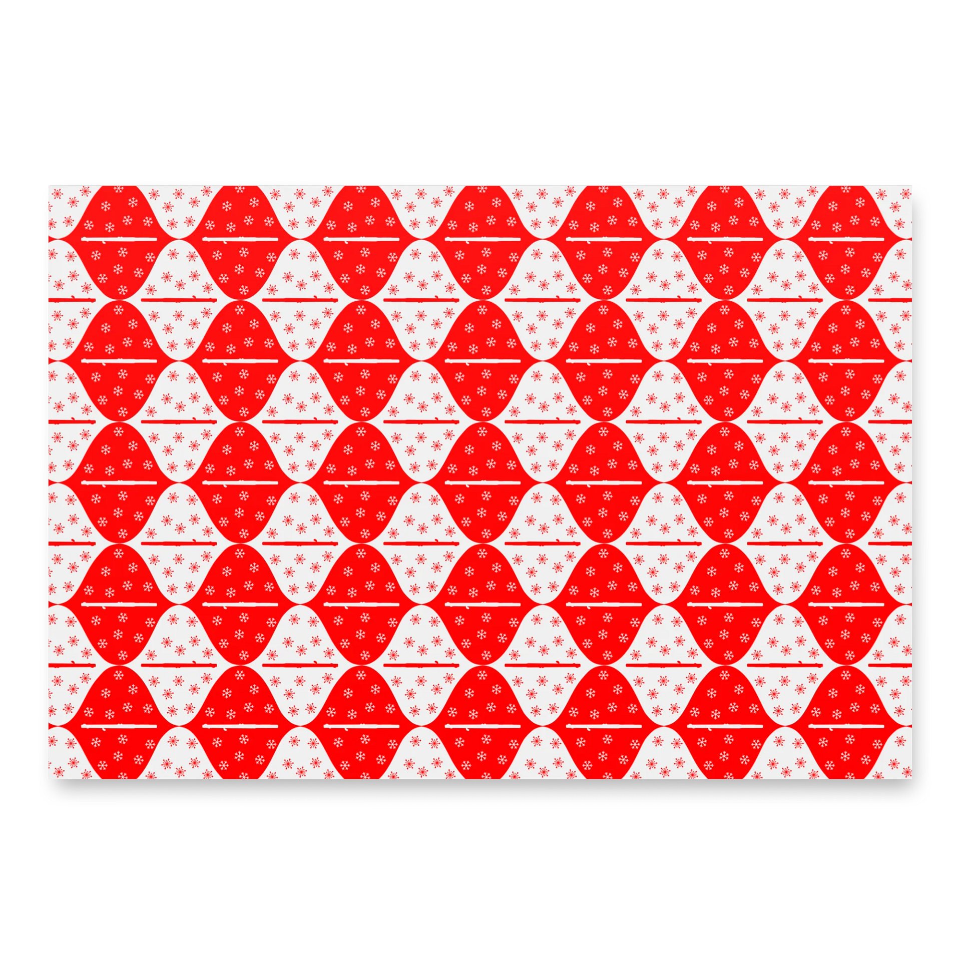 Flutes and Snowflakes - Piccolo - Red Gift Wrap Paper Sheets product image (3)