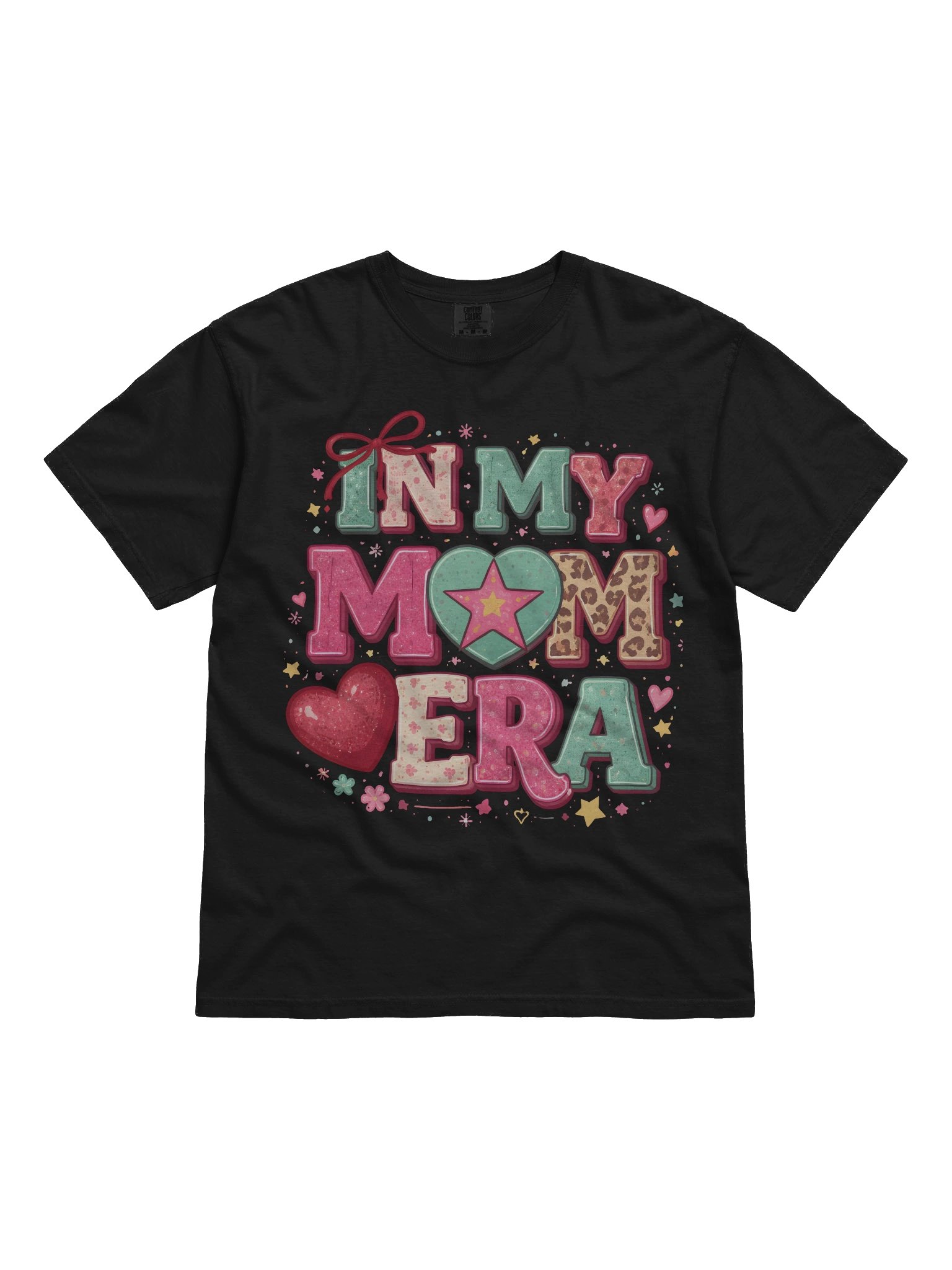 In My Mom Era" Retro Floral & Leopard Tee - Comfort Colors 1717 product image (3)