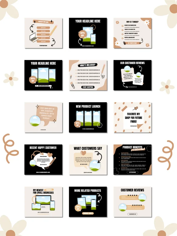 Cute Etsy MRR/PLR Canva Listing Mockups product image (2)