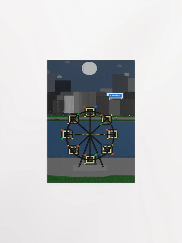 Moonlight Wheel Cityscape Poster product image (1)
