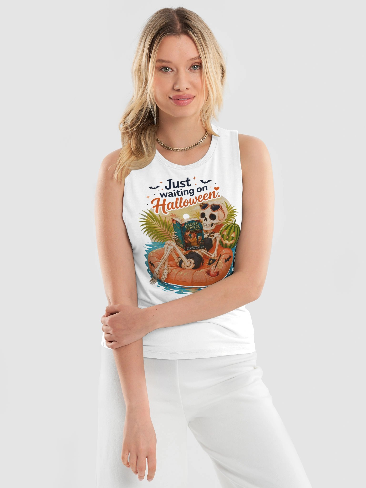 Just Waiting on Halloween Skeleton Tank product image (3)