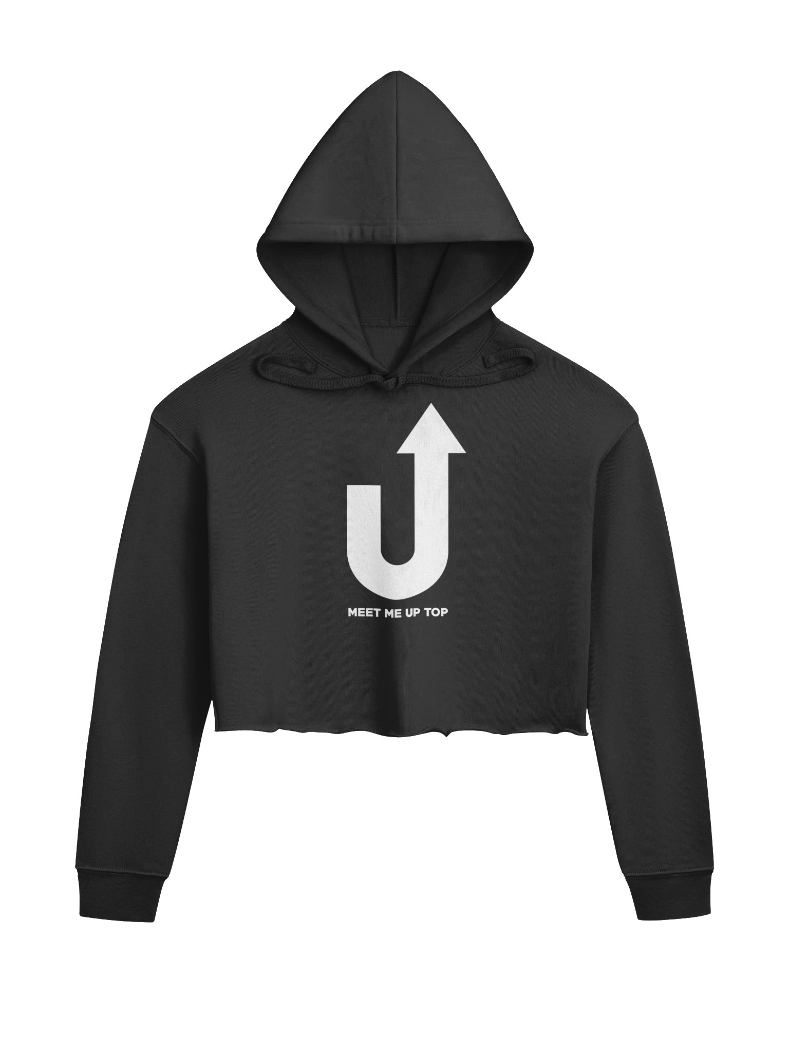 TOP Fleece Crop Hoodie - Black product image (1)