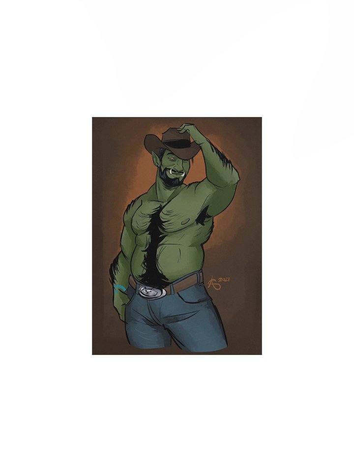 Orc Cowboy Handsome Bara Pinup Art Print product image (2)