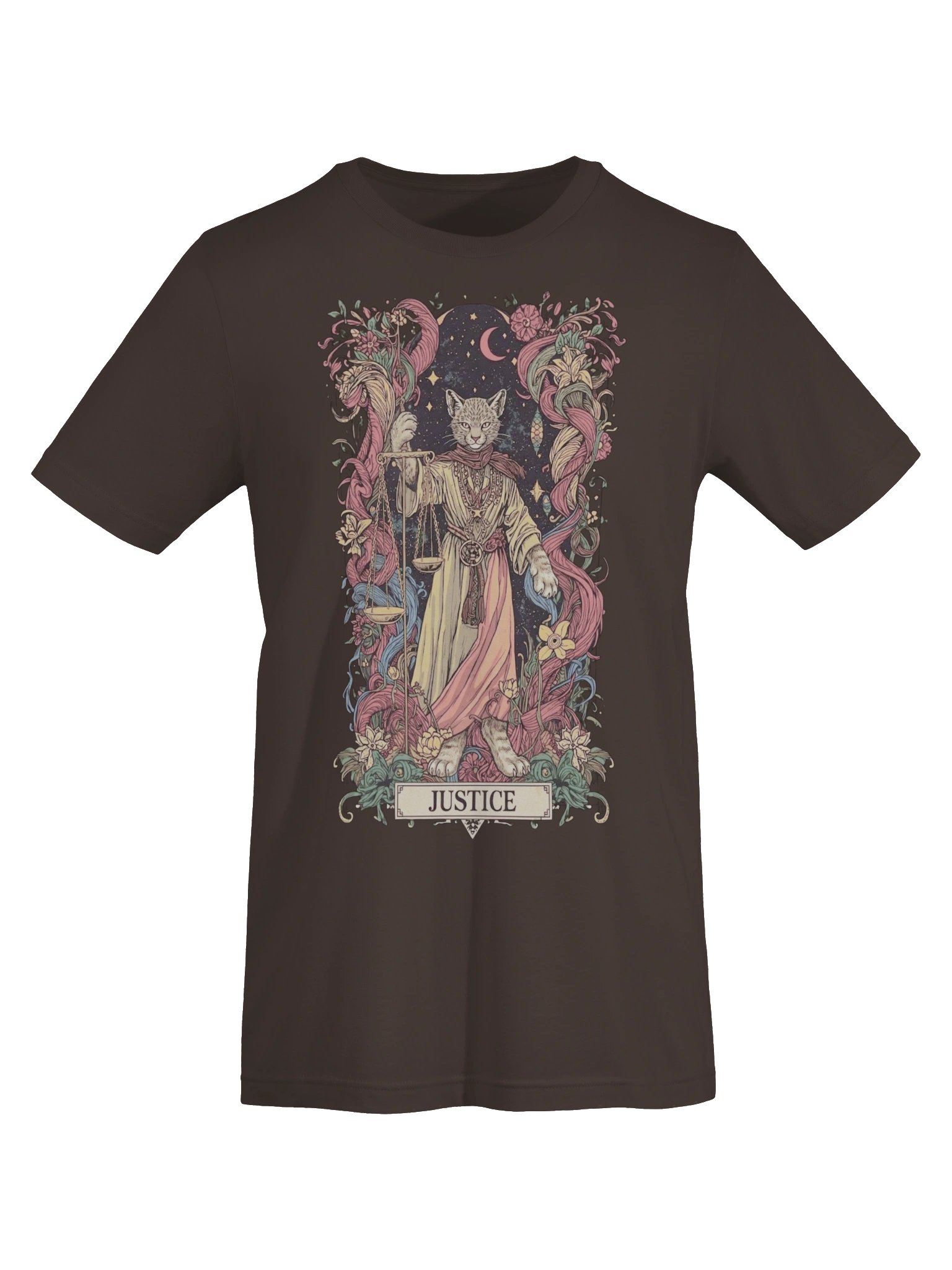 Justice Tarot Cat Shirt, Mystical Feline, Celestial Graphic product image (6)