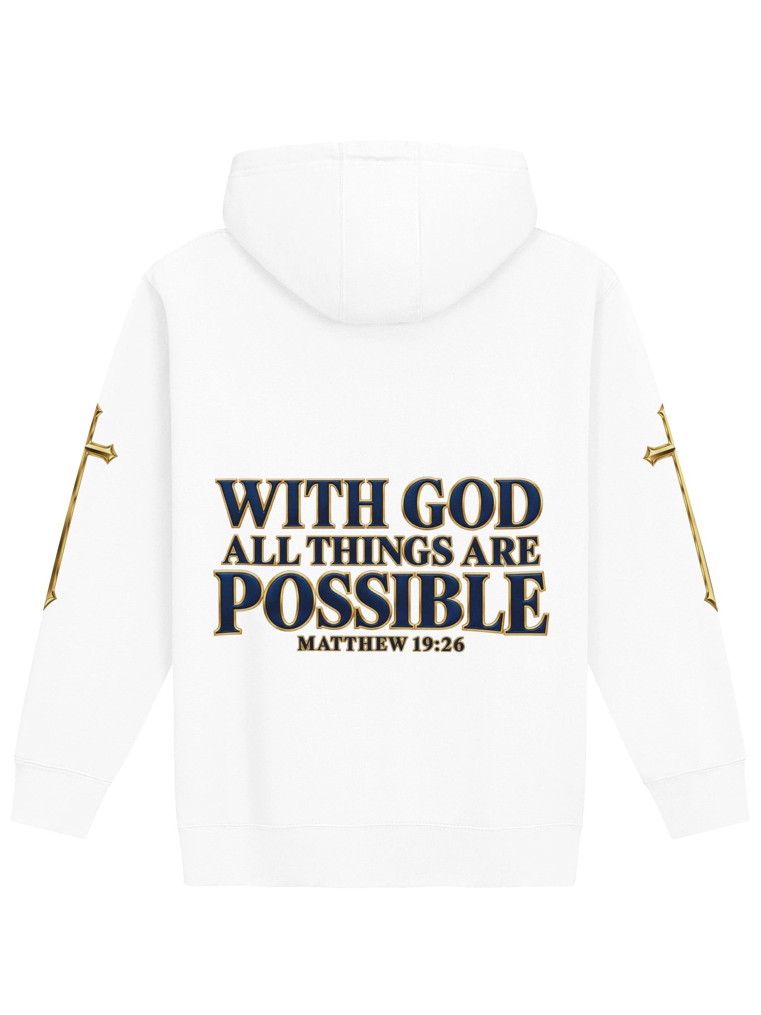RBF Blue Eagle Faith White Hoodie — Matthew 19:26 product image (2)