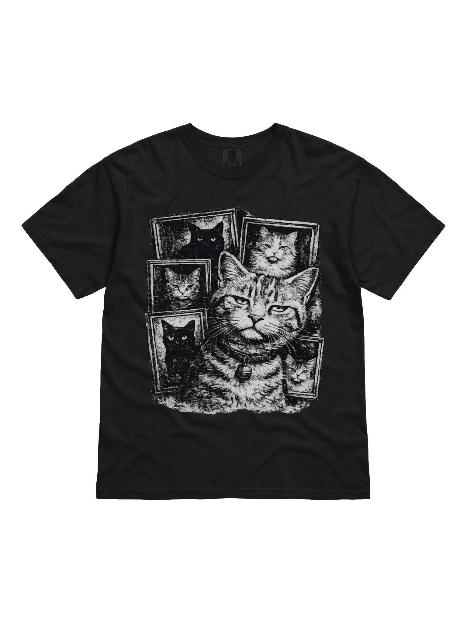Vintage Cat Portrait Collage Tee | Gothic Monochrome product image (7)