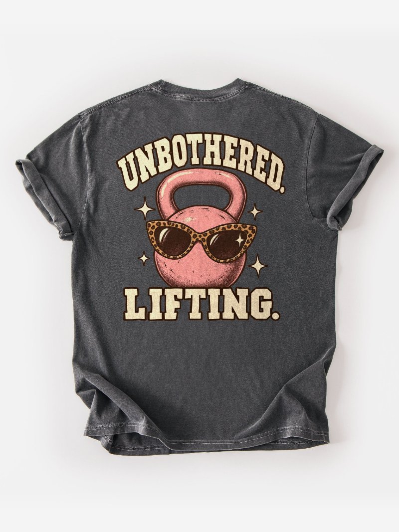 Unbothered. Lifting. Oversized Gym Tee | Pump Cover product image (1)