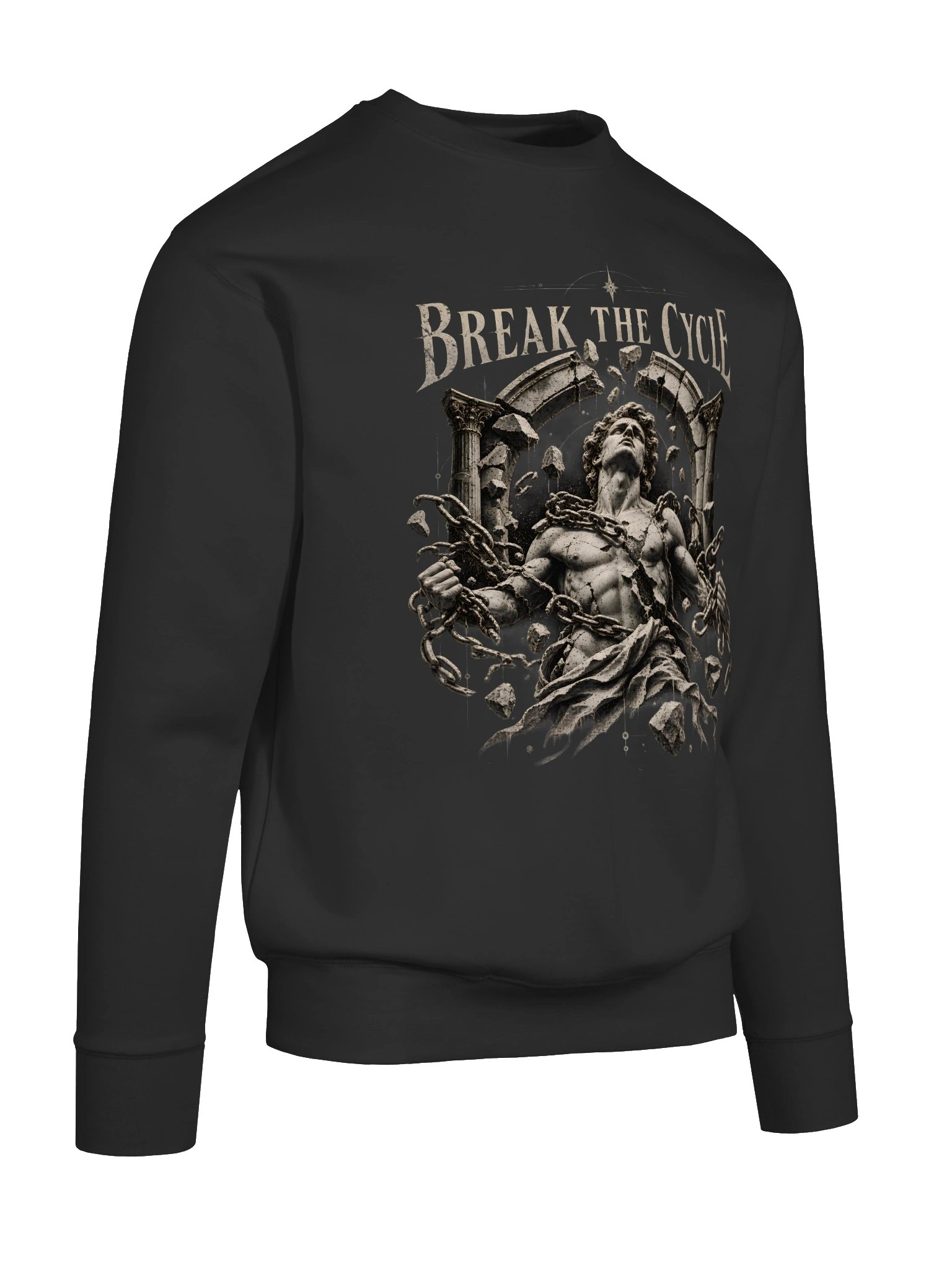Break the Cycle Gothic Sweatshirt, Vintage Statue Graphic Crewneck product image (60)