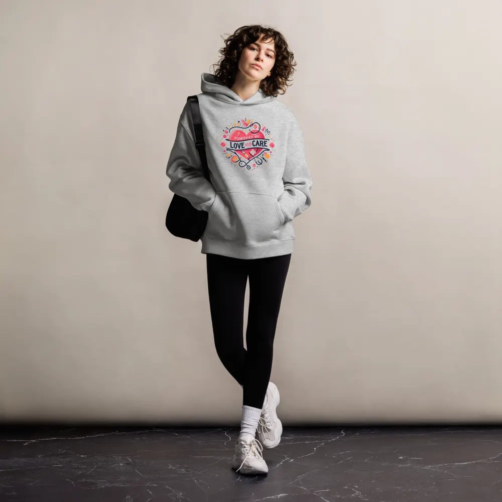 love and care heart shape design hoodie product image (28)