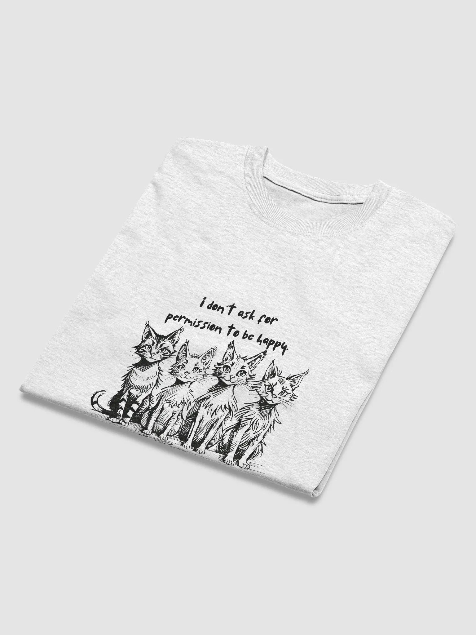 Whiskered Quartet Black & White T-Shirt product image (29)