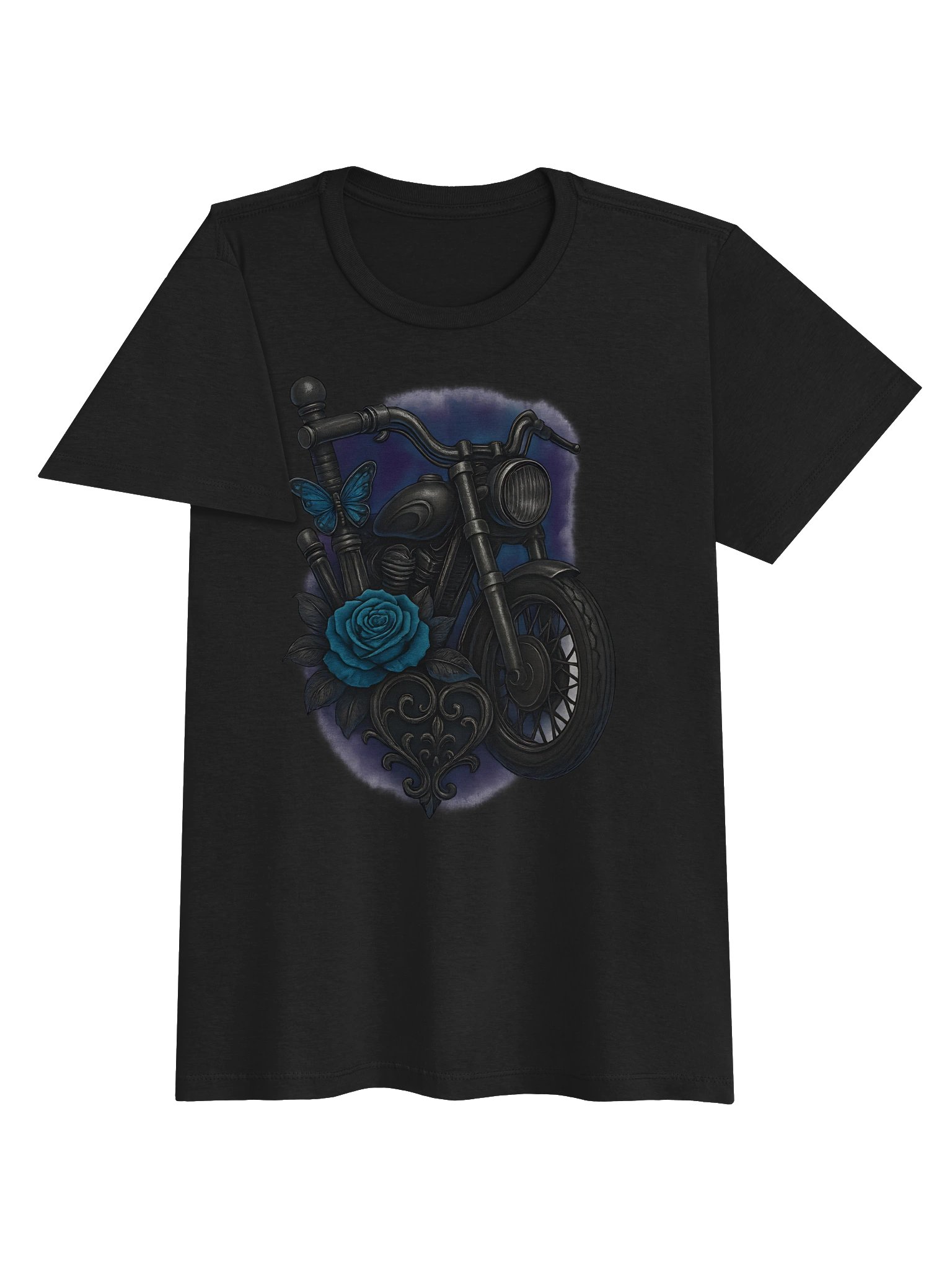 Throttle & Iron “Blue Rose Moto” Tee product image (6)