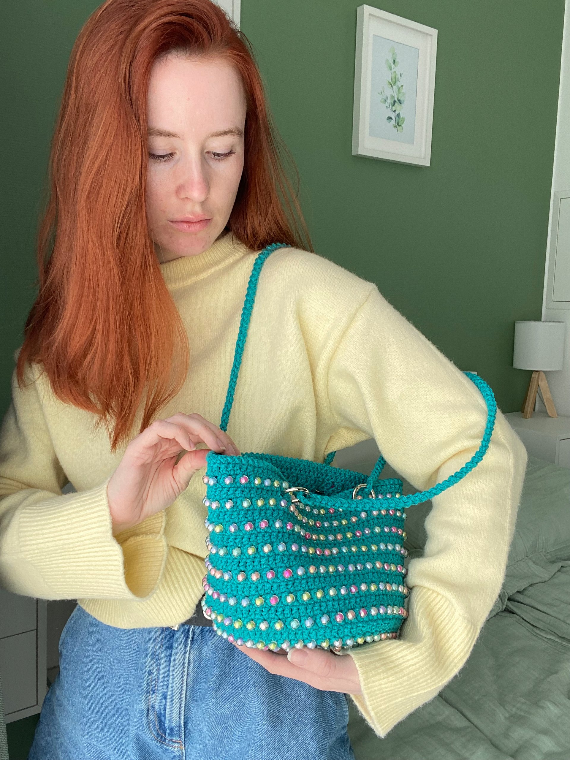 Crochet Pattern Beaded Bag, DIY English video tutorial (PDF pattern) product image (4)