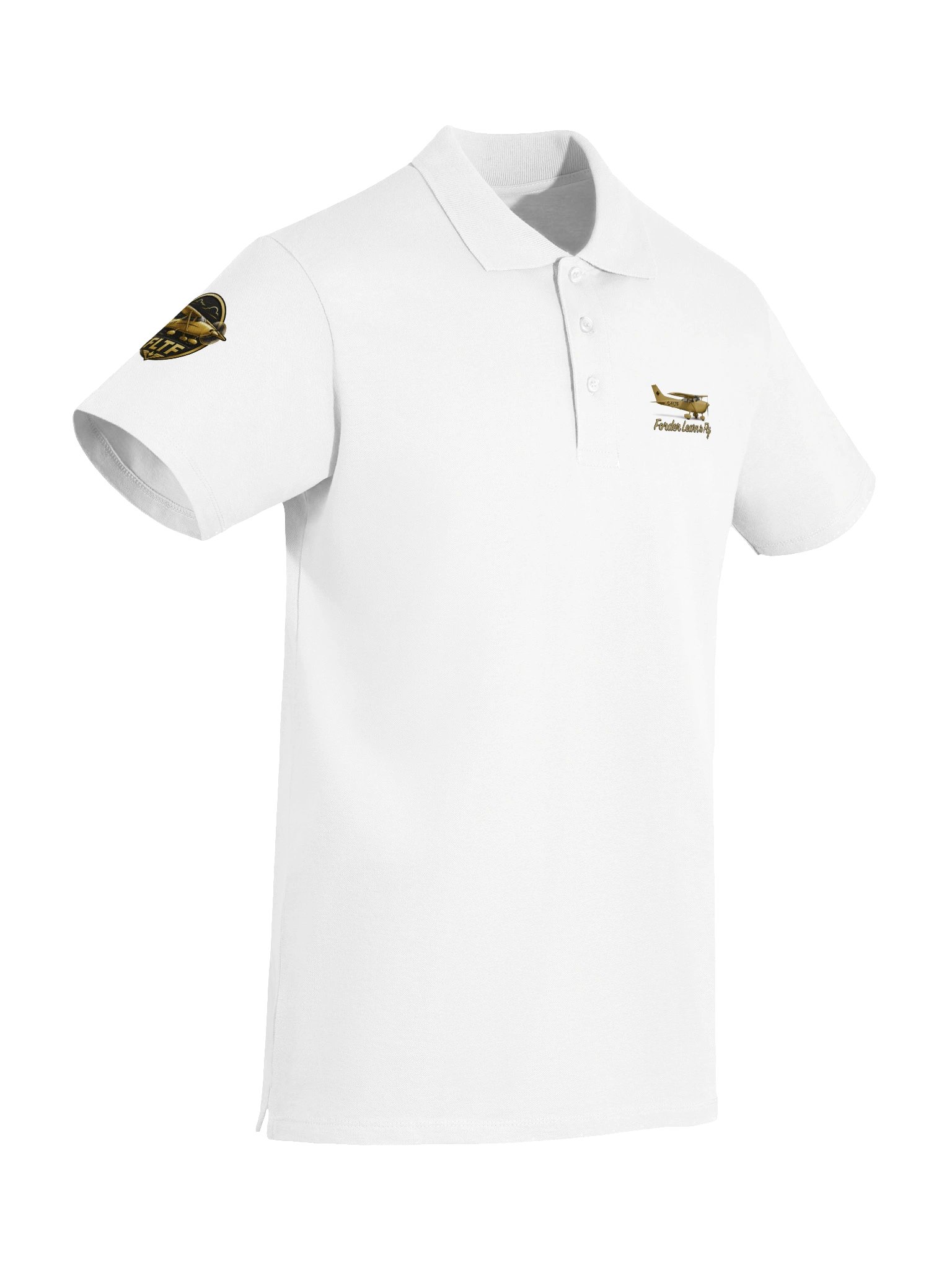 ForderLearnToFly - Goldlog - White Aviation Polo product image (6)