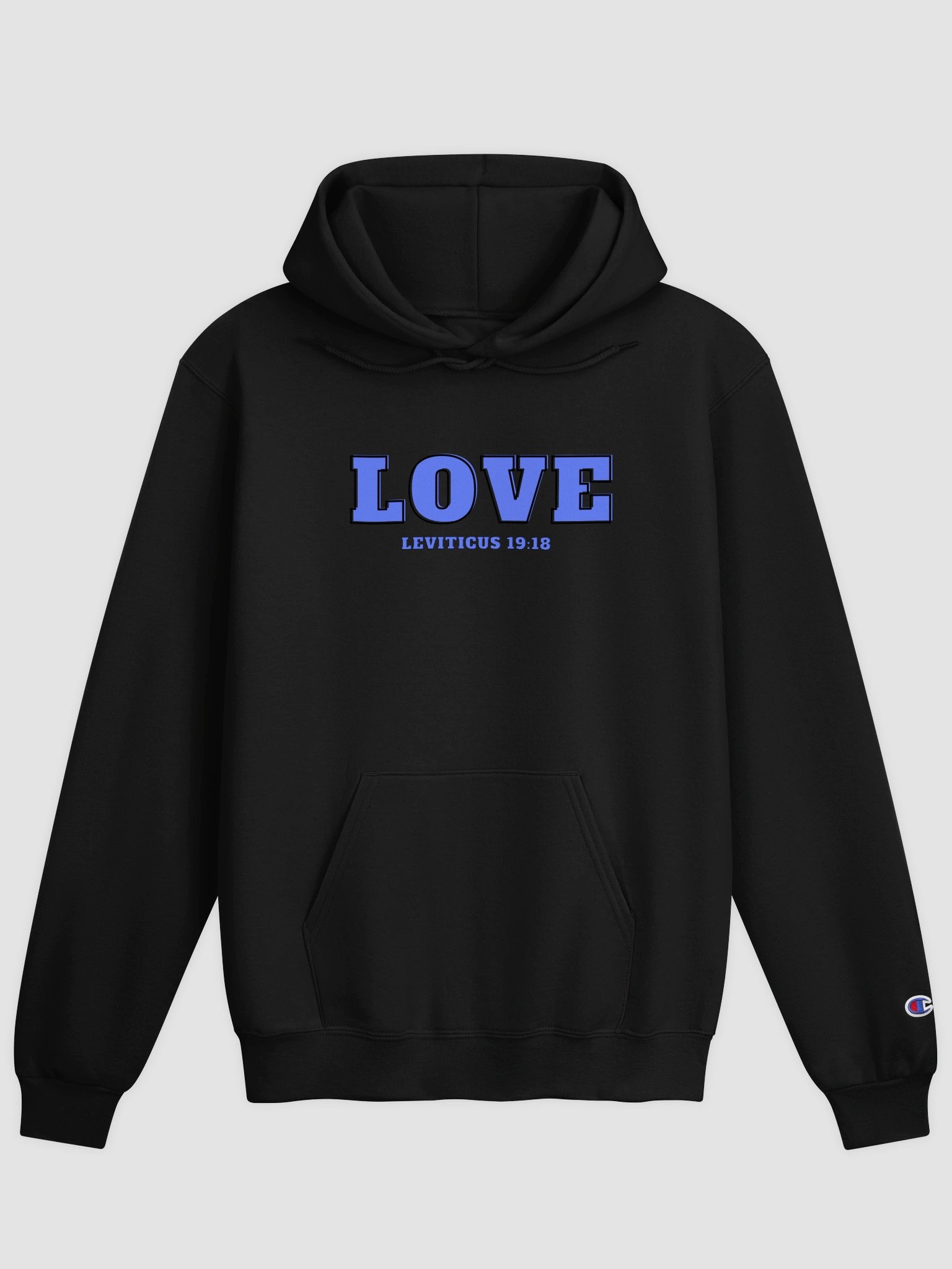 Blue "Love" Your Neighbor Heavyweight Cozy Hoodie product image (1)