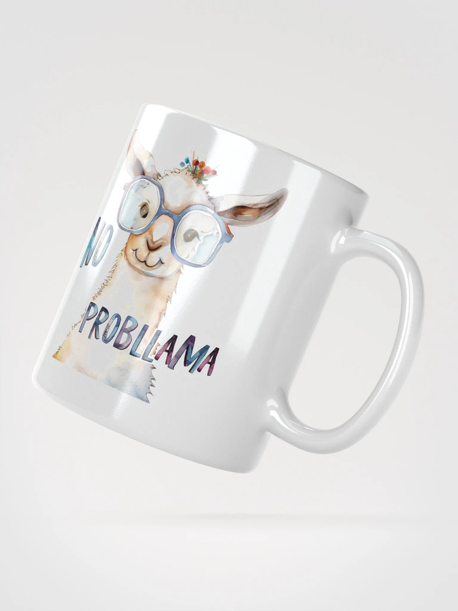 No Probllama White Glossy Mug product image (4)