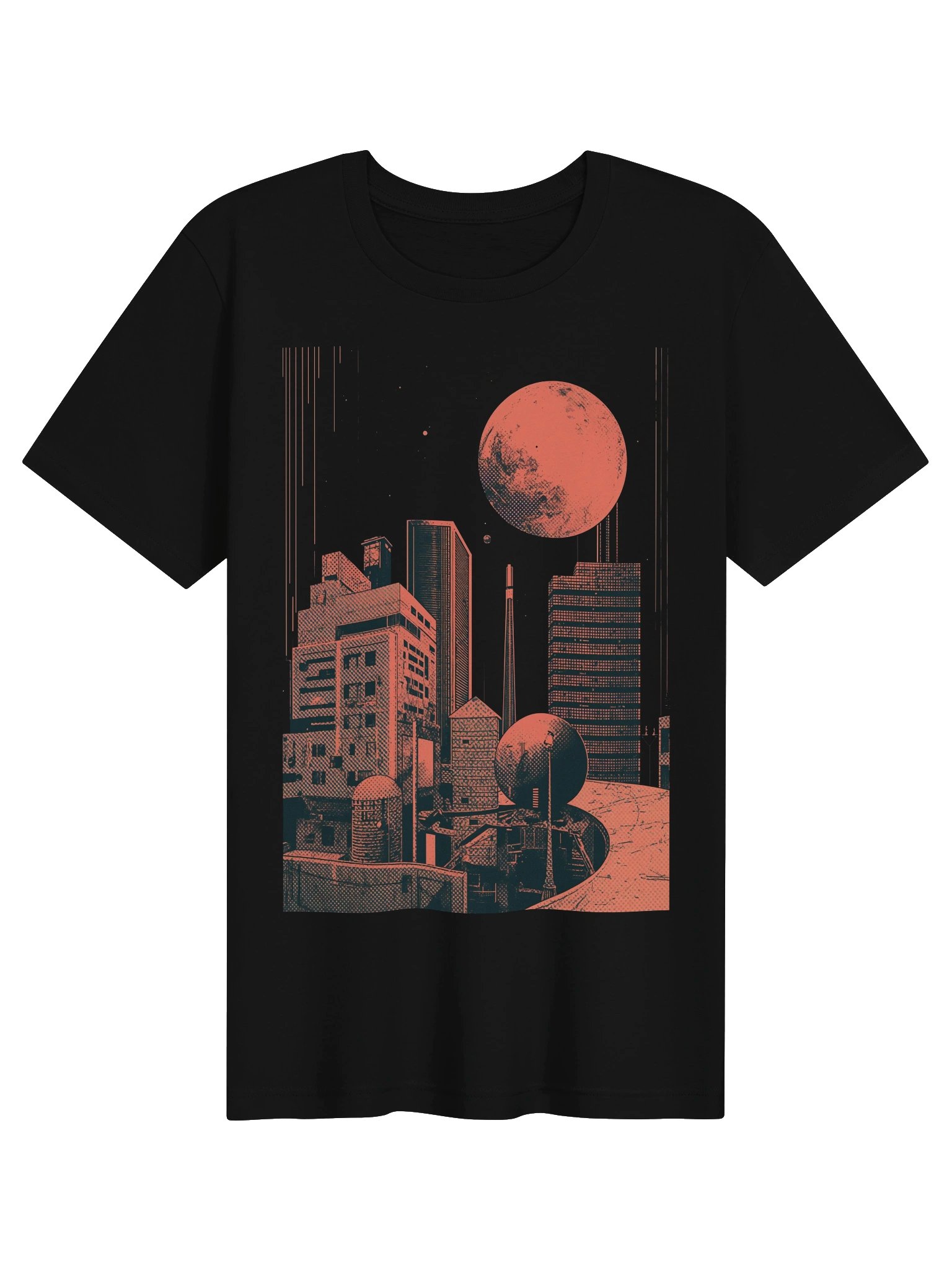 Retro Sci-Fi Skyline Lightweight T-Shirt product image (1)