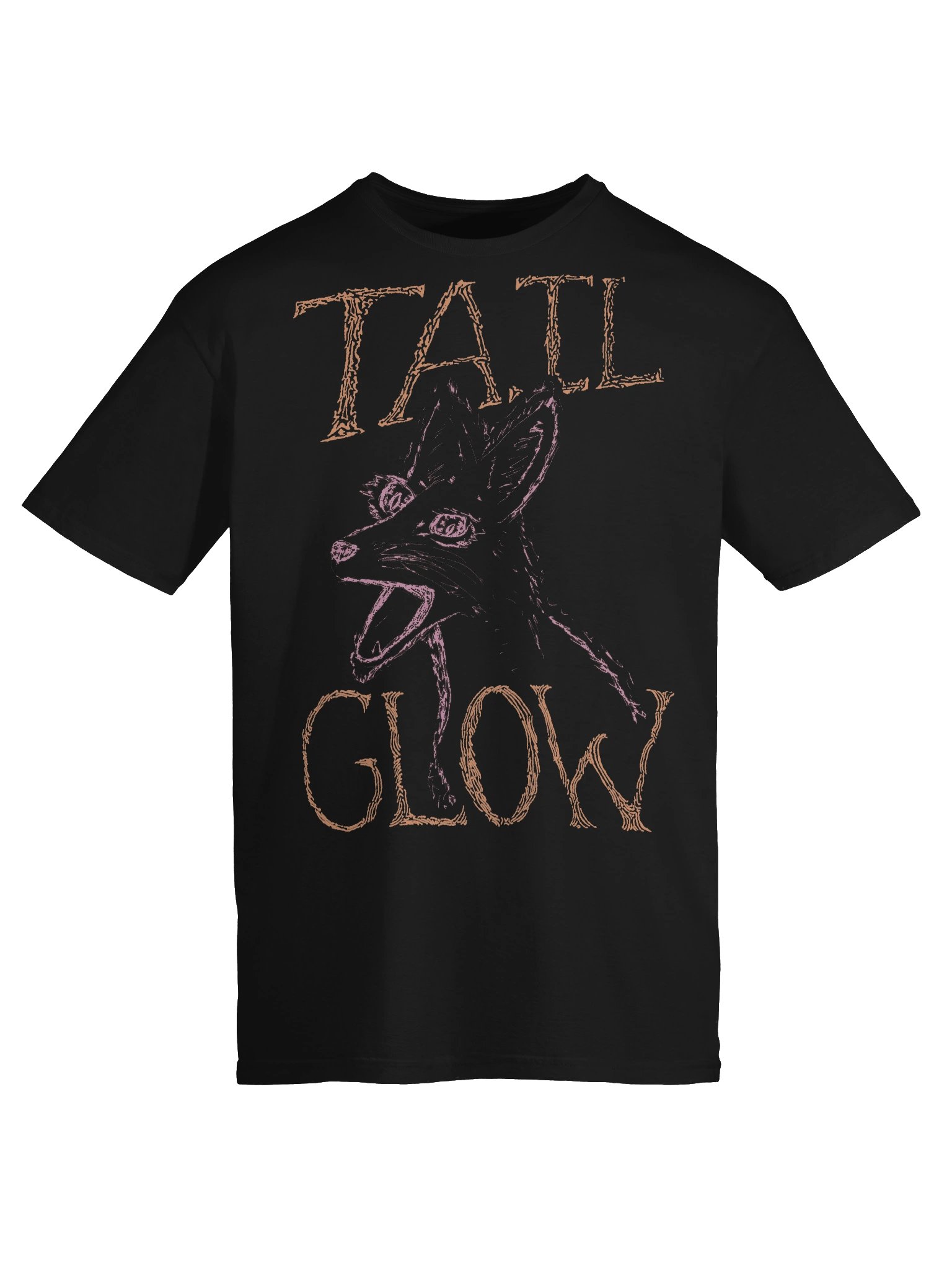 Tail Glow - Screaming Fox T-shirt - Black product image (6)