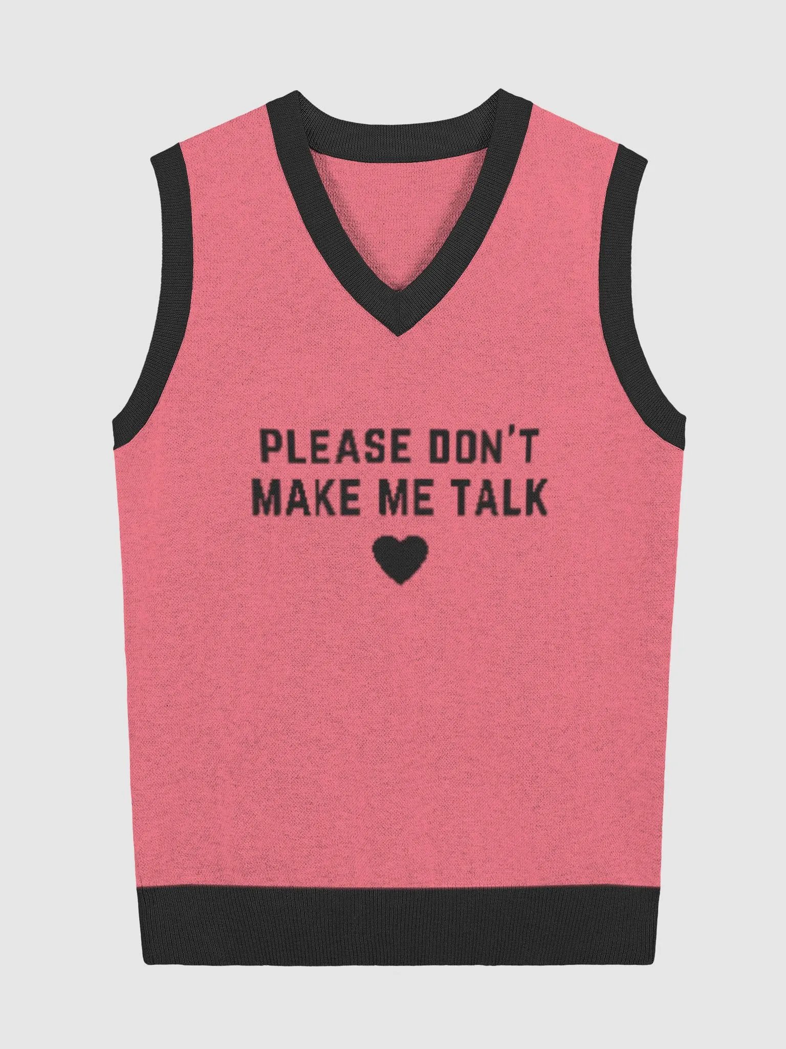 PLEASE DON'T MAKE ME TALK (hot pink and black) knitwear vest product image (2)
